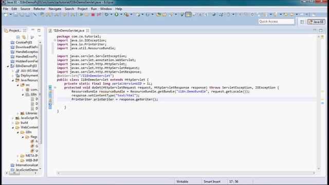 i18n / l10n ( tutorial 03 - Servlet w/ properties file) смотреть онлайн