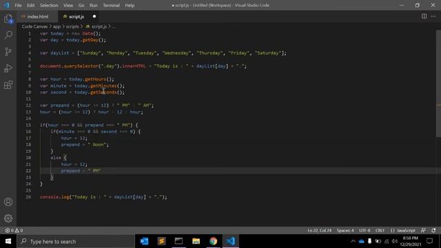 Display Current Day And Time Using JavaScript !