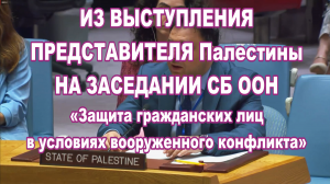 Представитель Палестины на СБ ООН «Защита гражданских лиц в условиях вооруженного конфликта».