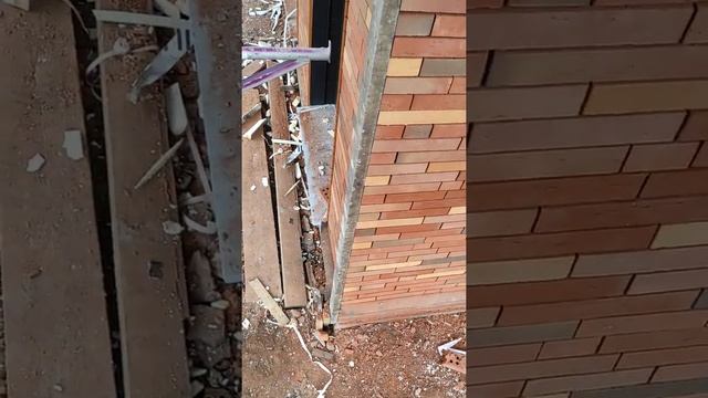 "Дикая" кладка клинкера под профиль в Бельгии
