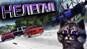 КОТ ПОШОЛ ПО НЕЛЕГАЛУ. Смертельные гонки в BeamNG Drive