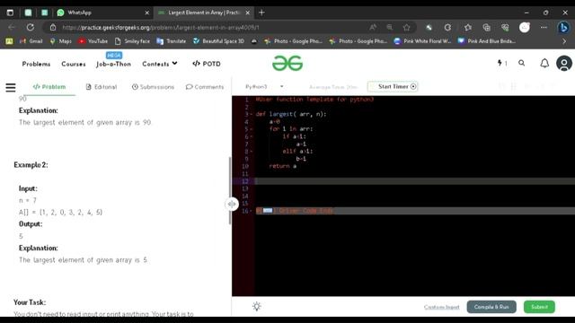 Problem in array solving |part-1|in Tamil #python#programmer#tamil #geekforgeek #problemsolving