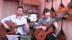 М. Джулиани. Этюд №5. "Ручеек". Вариант для двух гитар. Дуэт: Стрельцова Ксения и Акентьев Андрей.