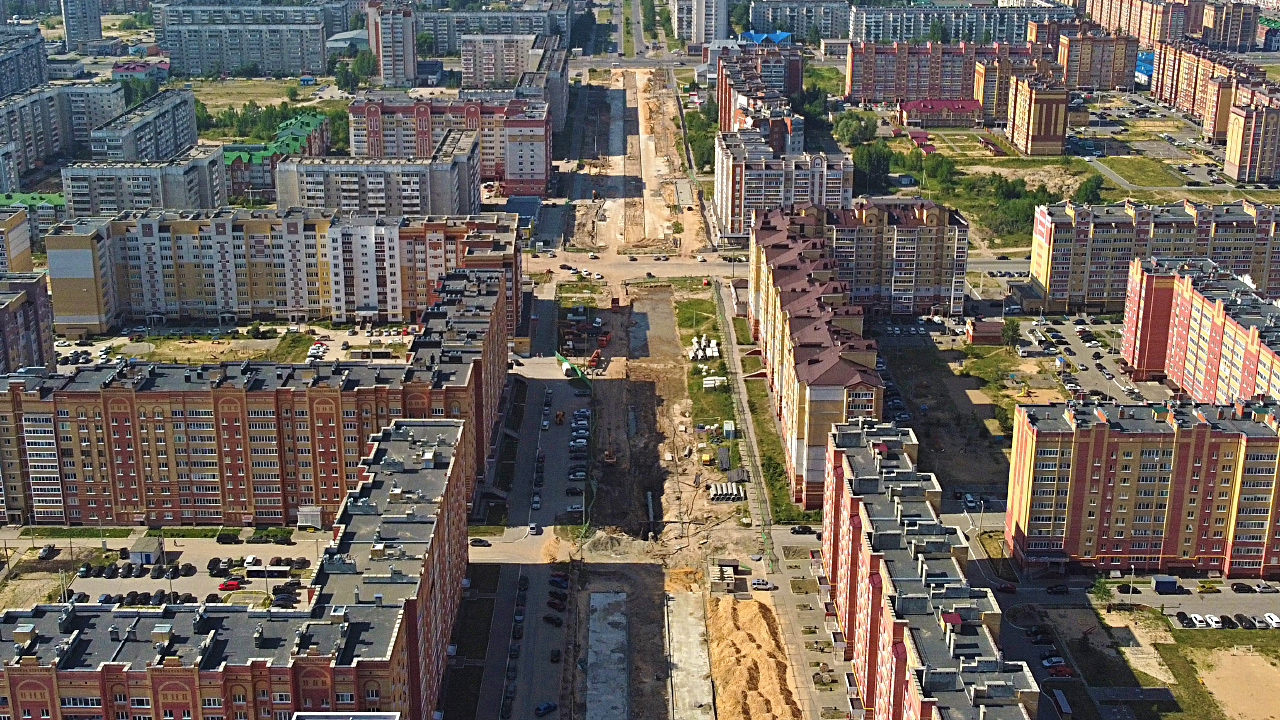 Строительство бульвара Ураева и улицы Петрова в Йошкар-Оле | Июнь 2021 г. | Республика Марий Эл