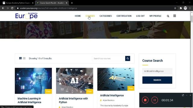 Free Artificial Intelligence with Python Courses | Diploma e- learning Certificate | Europe Academy