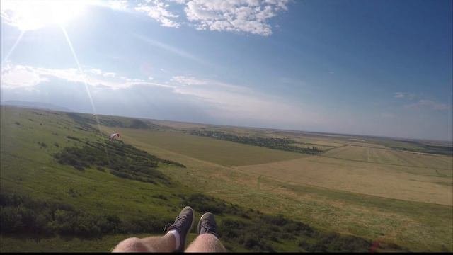 Лечу на параплане. Гора Клементьева  (Узун-Сырт). Коктебель. Крым.