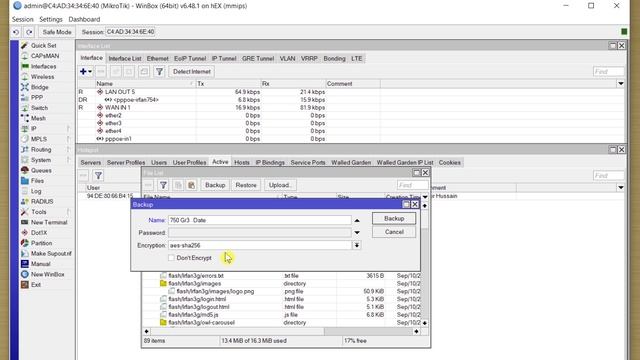 How To Create Backup And Restore In Mikrotik Router Board 750 Gr3 Part # 07