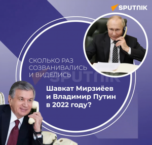 Сколько раз созванивались и виделись главы Узбекистана и России в 2022 году