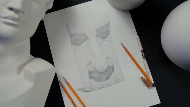 РИСУНОК ГИПСОВЫХ ЧАСТЕЙ ГОЛОВЫ ДАВИДА | Онлайн-курс от Александра Субботина | Akademika