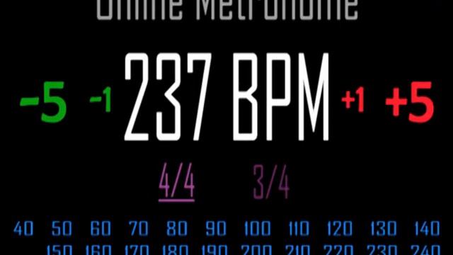 Metronomo Online - Online Metronome - 237 BPM 4/4 смотреть онлайн