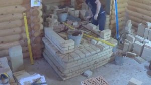 Кладка камина с банной печью