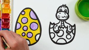 Рисуем и раскашиваем малыша динозаврика! \\ Рисование для девочек! Давайте рисовать вместе!