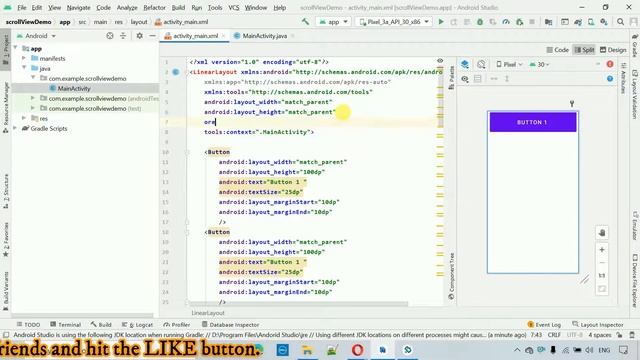 Scroll View in Android Studio смотреть онлайн