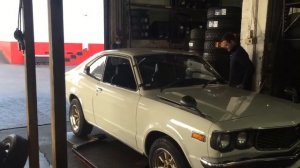 Mazda RX-3 Savanna 1977 Coupe getting new boots @ Edward Lees