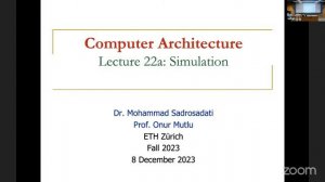 Computer Architecture - Lecture 22: Simulation (Fall 2023)