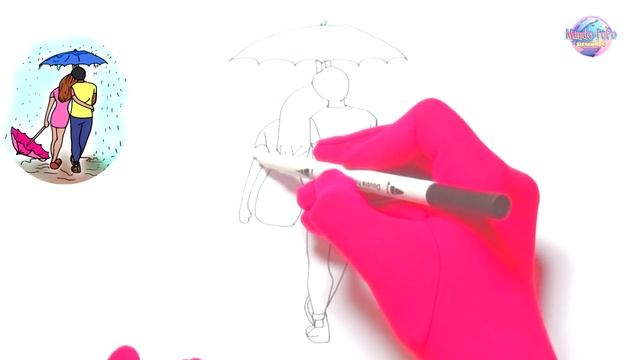 ?Como desenhar um casal de namorados ? How to draw a couple of lovers ? Couple d'amoureux - Lindo! смотреть онлайн