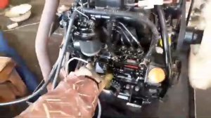 Запуск дизельного двигателя Yanmar 3TN84 со спецтехники
