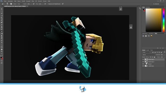 Minecraft SKIN RENDER TUTORIAL Lightning & Effekten - Photoshop Design Tutorial | BaumBlau