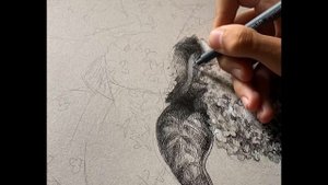 Как нарисовать сирень черной ручкой правильно?