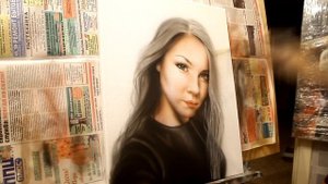 Портрет акрилом на холсте.