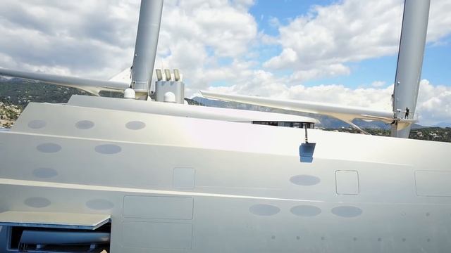2 Yachts. $1 Billion - Exclusive Close up of Sailing Yacht and Motor Yacht A - 4k