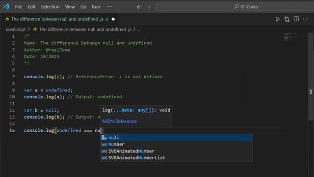 The difference between null and undefined