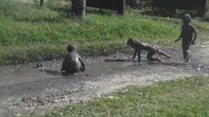 дети в грязи   children in the mud
