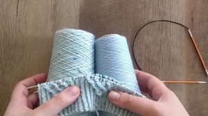 Вязание спицами. Шапка из бобинного твида Смарт. Триостарты апрель. Старт 1. Участник 42.