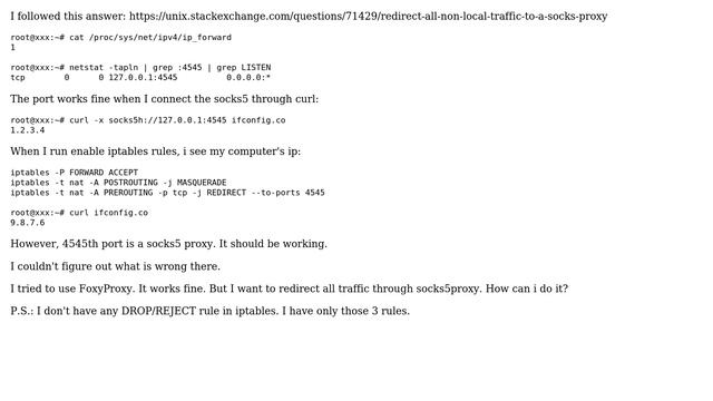 Unix & Linux: Forward all traffic to a socks5 proxy port смотреть онлайн
