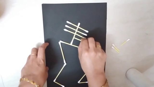 How to make skeleton with Ear buds or Cotton swabs / Skeleton Making Activity смотреть онлайн
