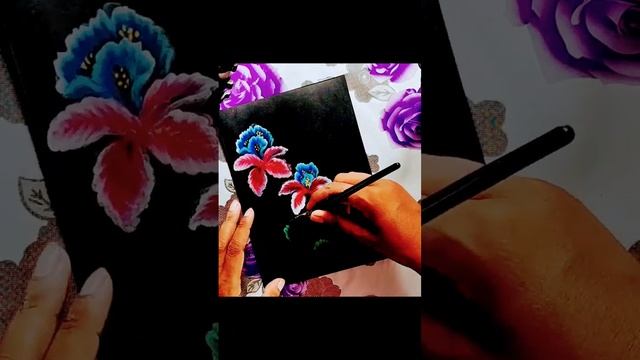 one stroke flower painting #shortvideo #artwork #shorts