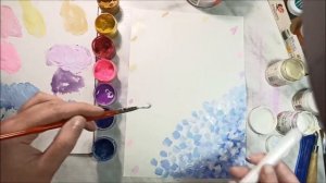 Фон с помощью техники мазками. Гуашь.