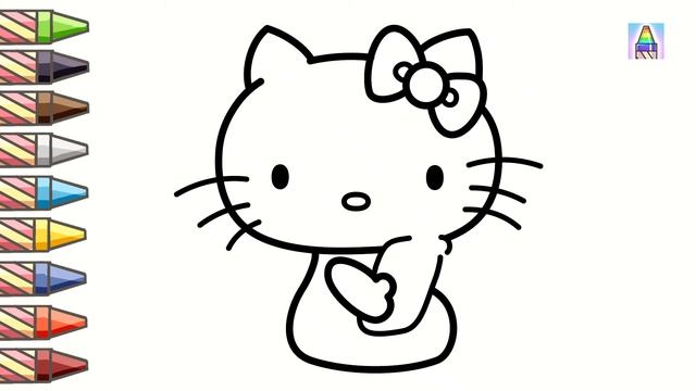 Как нарисовать HELLO KITTY | Coloring Kids