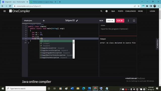 prime numbers in a given range Java solution|Java technical interview question|prepinsta top 100 смотреть онлайн