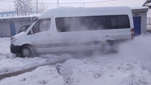 Спринтер —22 градуса. заводим на газу. ГБО на морозе.