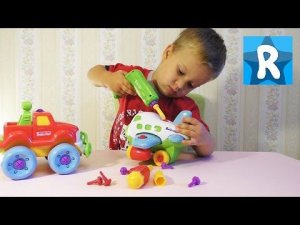 ★ Самолет - Конструктор BUILD PLAY + Машинка. Игрушки и Игры для мальчиков Build&Play Keenway