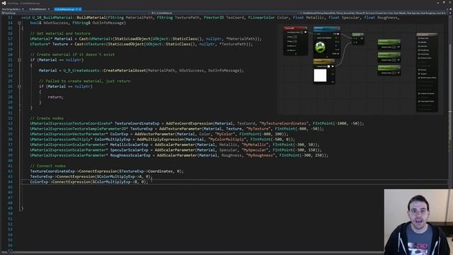 UE5 C++ 10 - How To  Build Material Graph with C++? - Unreal Engine Tutorial Editor CPP