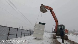 монтаж септика Астра 8, врезка подводящей трубы