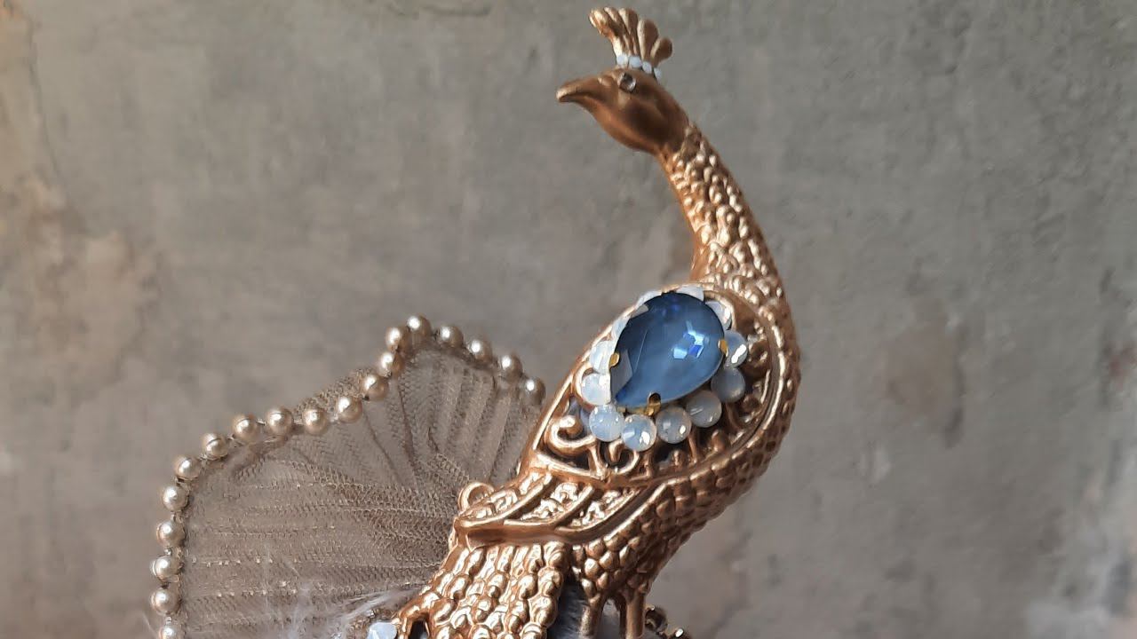 МК павлин на шаре, елочный шар, для новичков. Новогодняя игрушка. смотреть онлайн