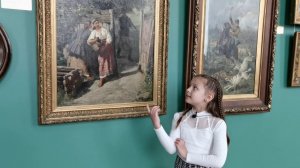 Проект «Юный экскурсовод»: Ева Елтунова о картине «У плетня» (1879) Трутовского К.А. (1826-1893).