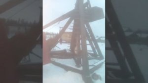 Средневековое орудие- ТРЕБУШЕТ (катапульта) в древнем Киеве (парк киевская русь)