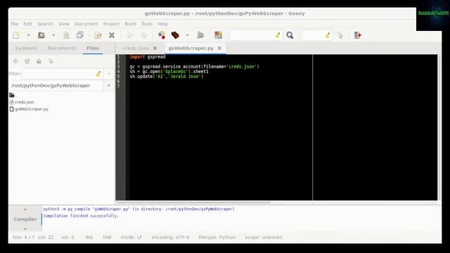 Python WebScraper using GoogleSheets