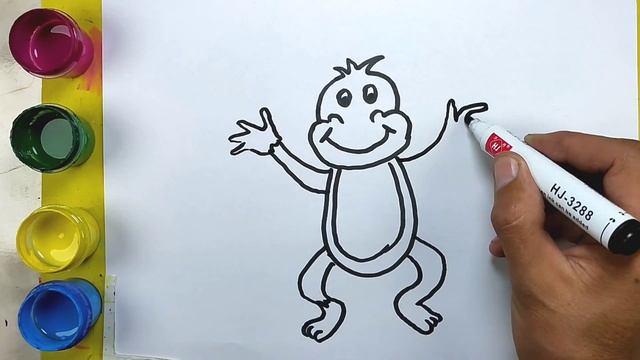 How to draw monkey for kids | Bolalar uchun maymun chizish | Рисунок обезьяна для детей смотреть онлайн