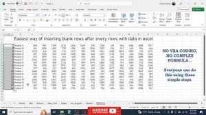 Insert Blank Rows Between Every Row in Excel