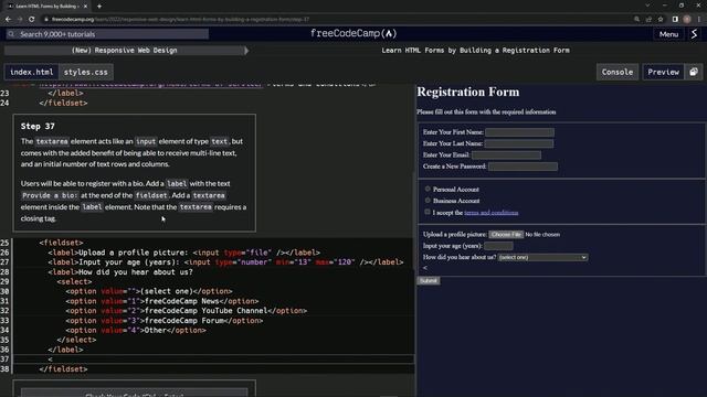 (ARCHIVED) Learn HTML Forms by Building a Registration Form - Step 37