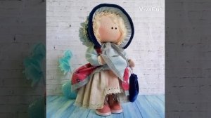 Текстильная кукла-двуглазка в винтажном стиле