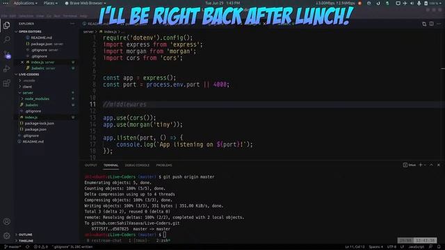 Building Livecoders (Twitch for coders) | Node.js, Express,  React, [PostgreSQL | MongoDB]