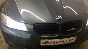 BMW e90 чистка фар и установка LED ангельских глазок