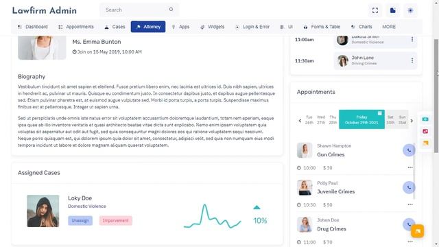 LawFirm Dashboard UI kit Bootstrap Admin Template with LTR Light Theme ...