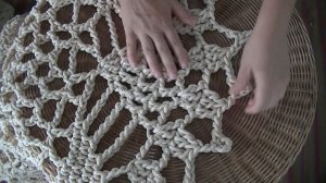 Ковёр из шнура вязанный крючком.